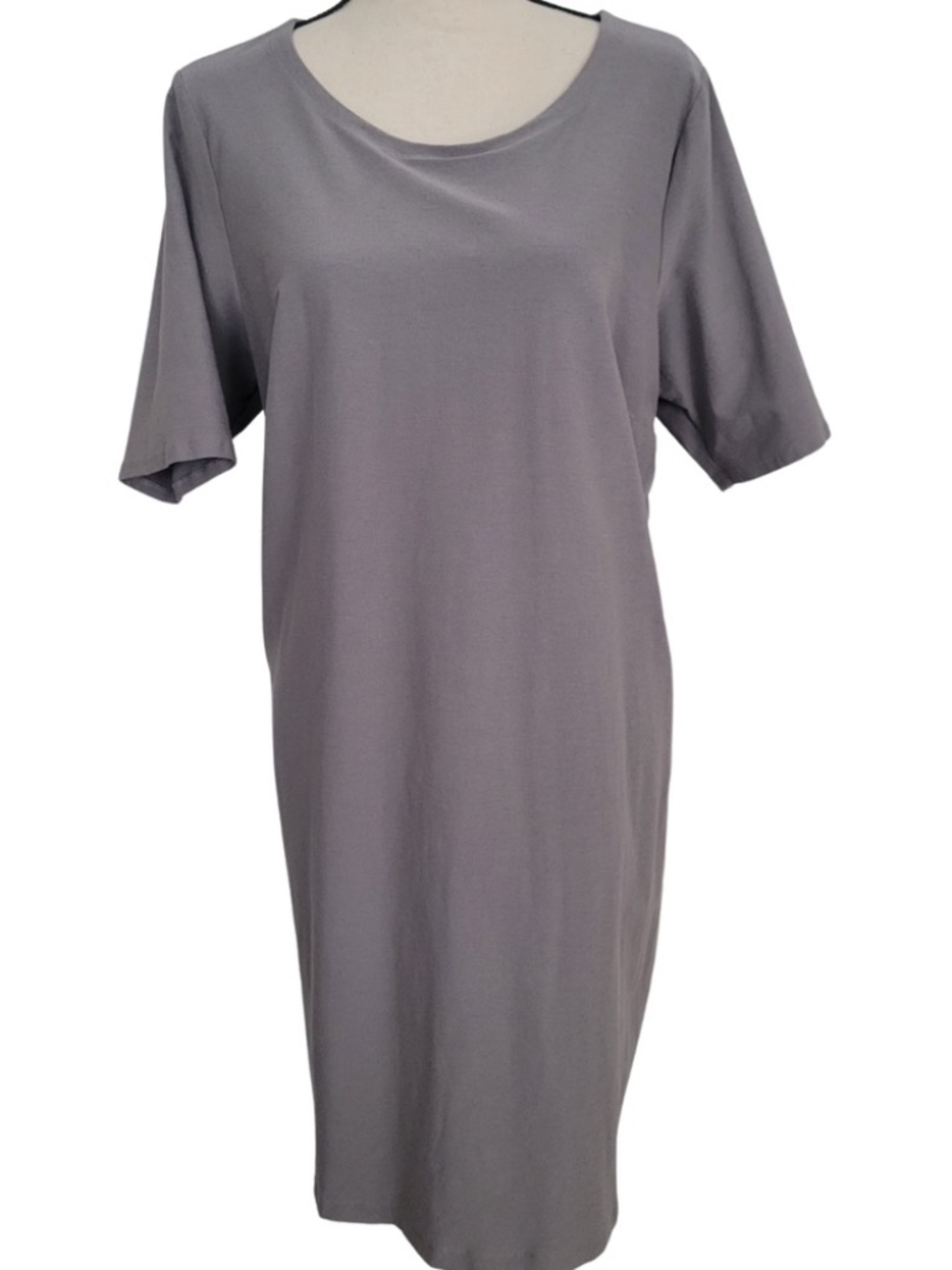 Eileen Fisher Tunic Dress Gray Viscose Stretch Side Zipper - Size 1X